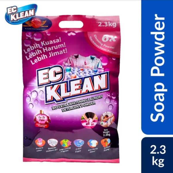 EC KLEAN  WASHING POWDER | BIO EXTRA WHITENING LAUNDRY DETERGENT POWDER - Image 3